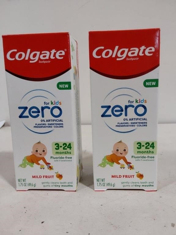 (2) 1.75 Oz Colgate Zero Toothpaste for Kids - Swico Auctions