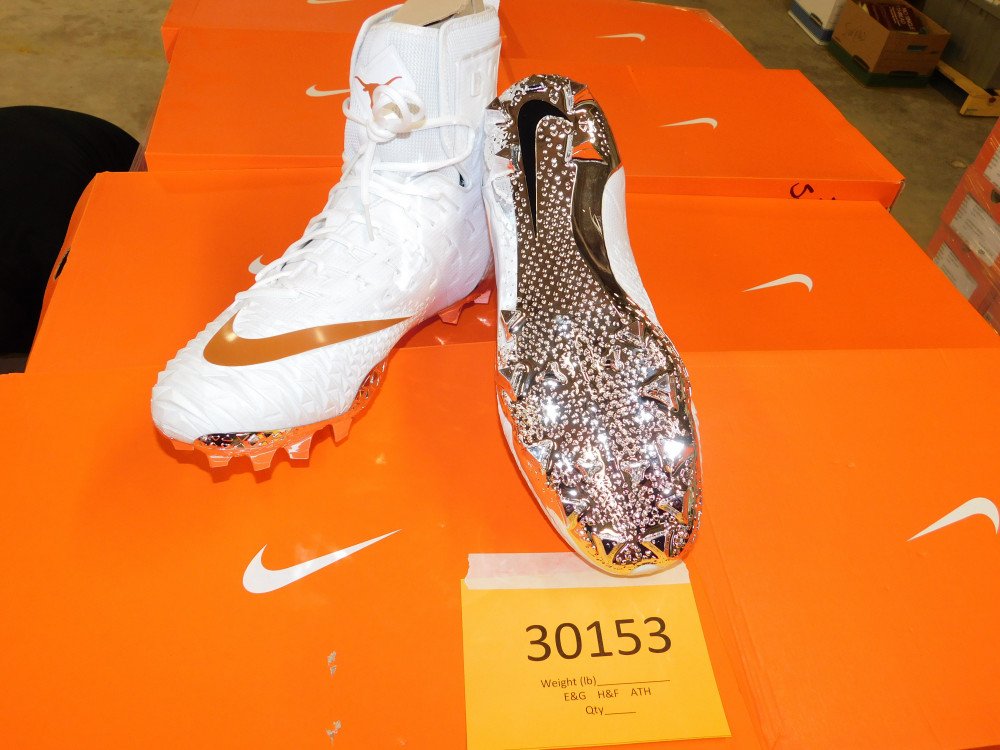 Pallet of 2017 Nike Force Savage Elite Longhorn edition football cleats Swico Auctions